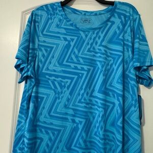 be inspired Turquoise Geometric Short Sleeve Tee